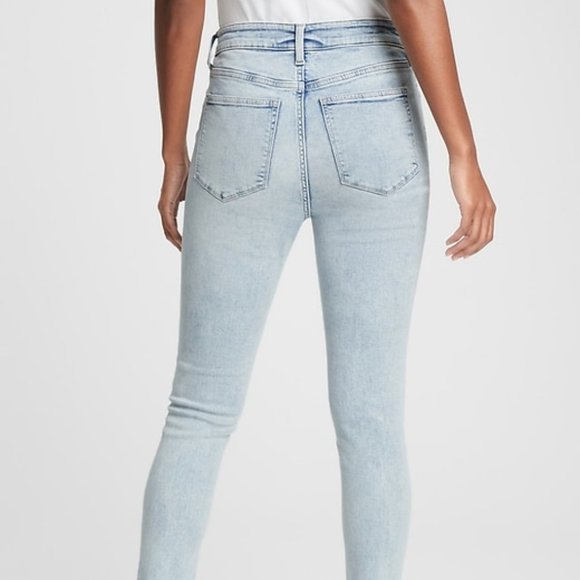 NWT $70 GAP DENIM 1969 Women 2/26 R High Rise Super Skinny Distressed Jeans - Picture 4 of 6